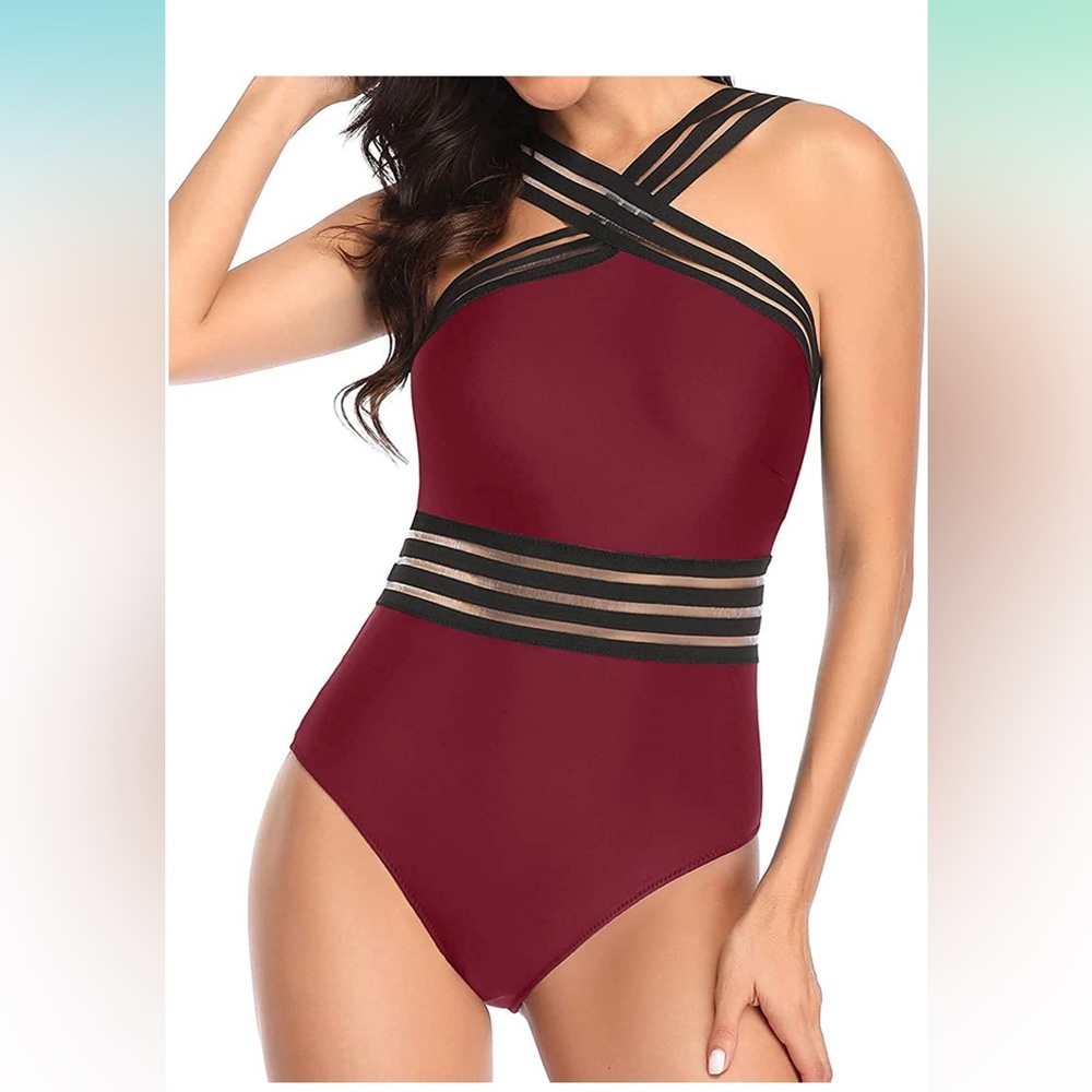 New one piece criss cross bathing suit from Tempt Me - Picture 2 of 4